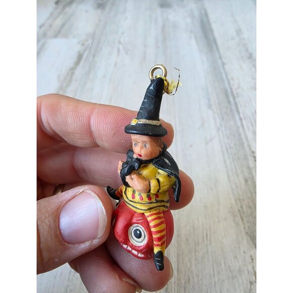 Dept 56 polliwoggs mini witch Halloween jack-o'-lantern cat ornament tree table - Picture 2 of 7